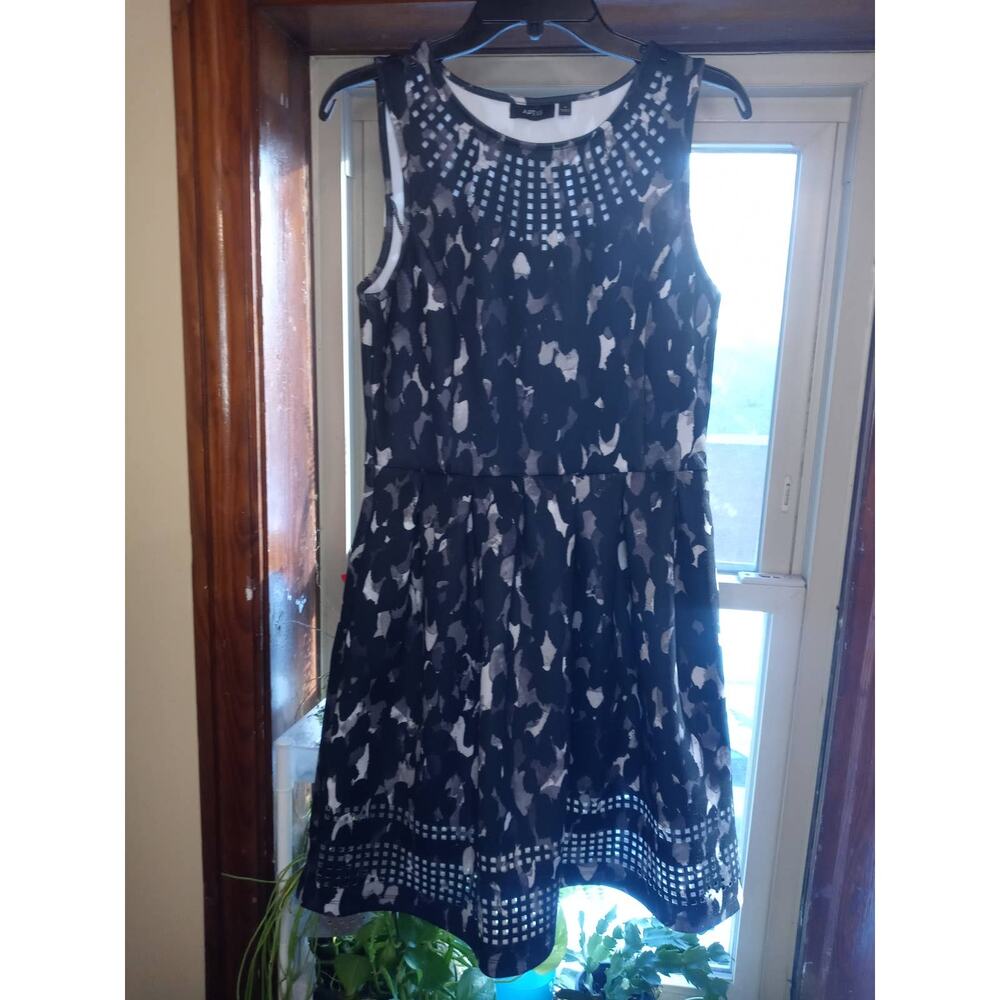 Apt 9 Geometric Print Sleeveless Black Dress Size Medium